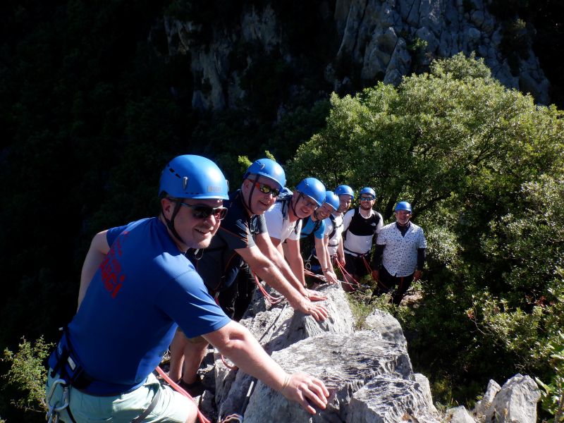 via ferrata pour un enterrement de vie de garçon